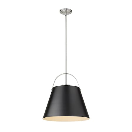 Z-Lite Z-Studio 1 Light Pendant, Matte Black 726P18-MB+BN